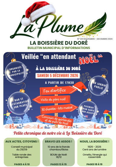 Le journal “La Plume” Novembre – Decembre 2026